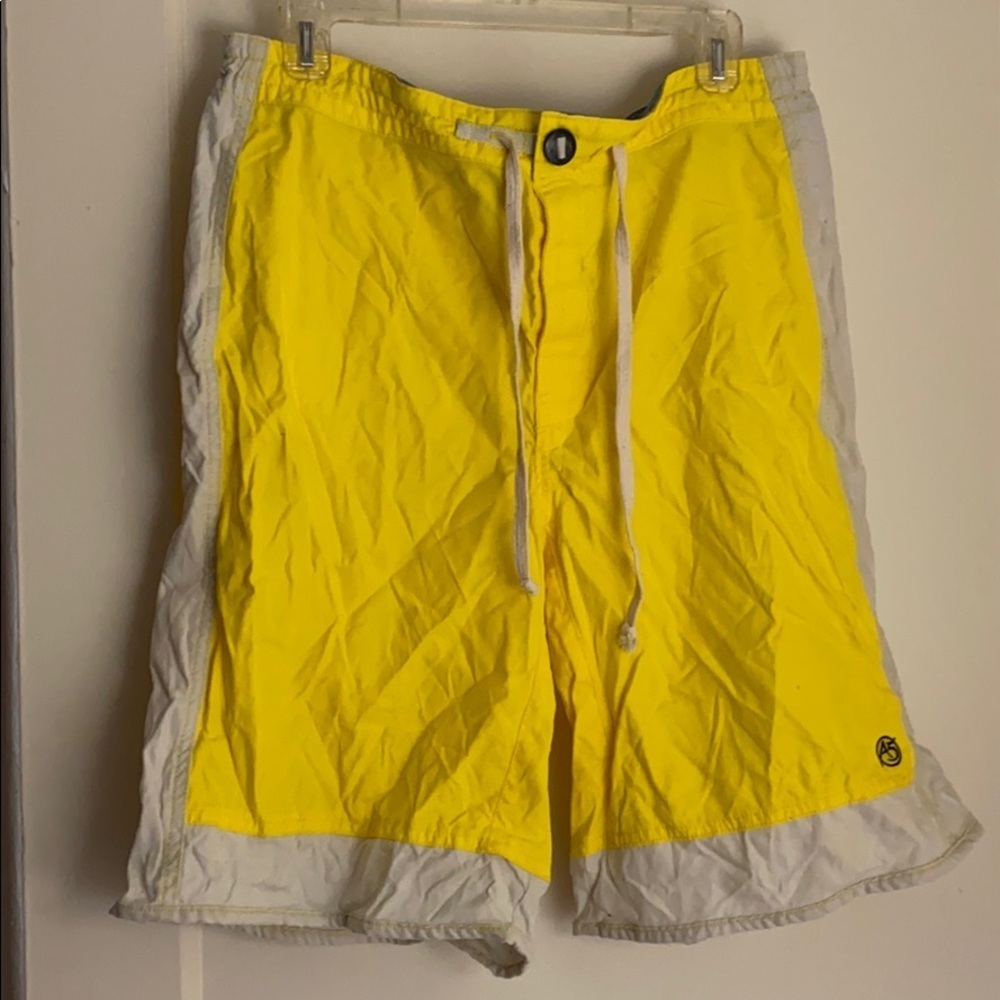 The north face men’s yellow swimming trunks